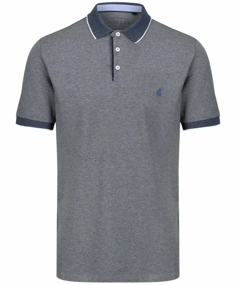Joules Hanfield Grey Marl Polo Shirt-2